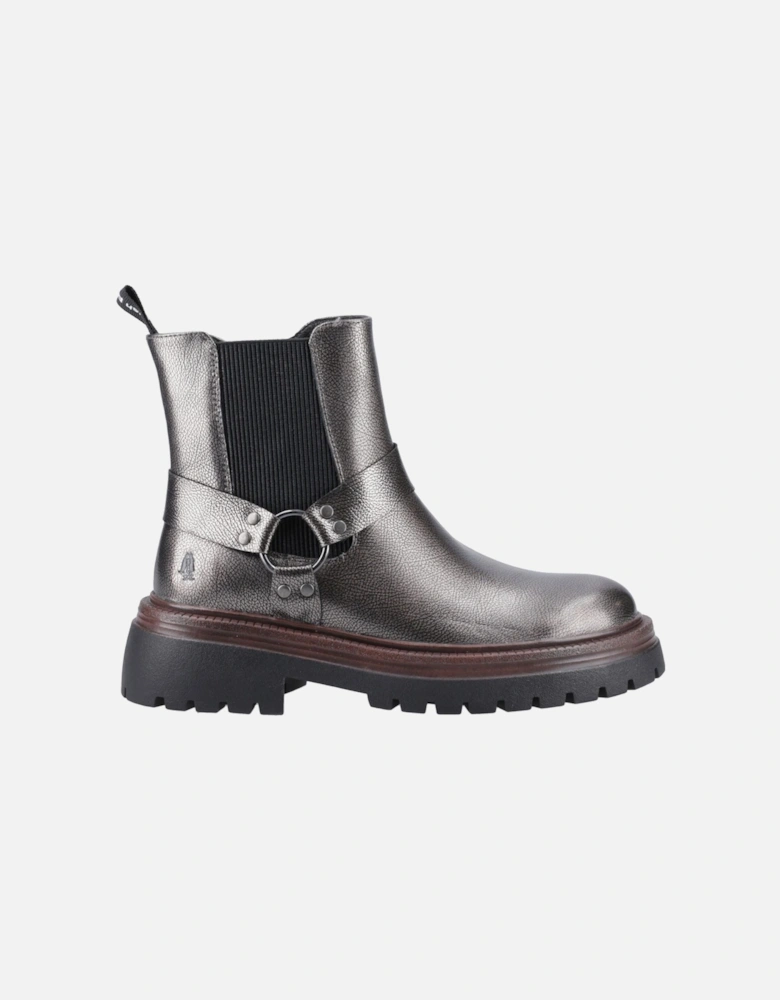 Raye Leather Women's Pewter Flat Chelsea Boots