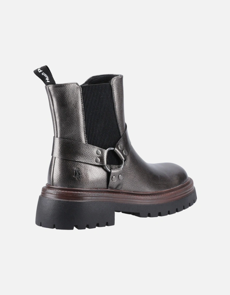 Raye Leather Women's Pewter Flat Chelsea Boots