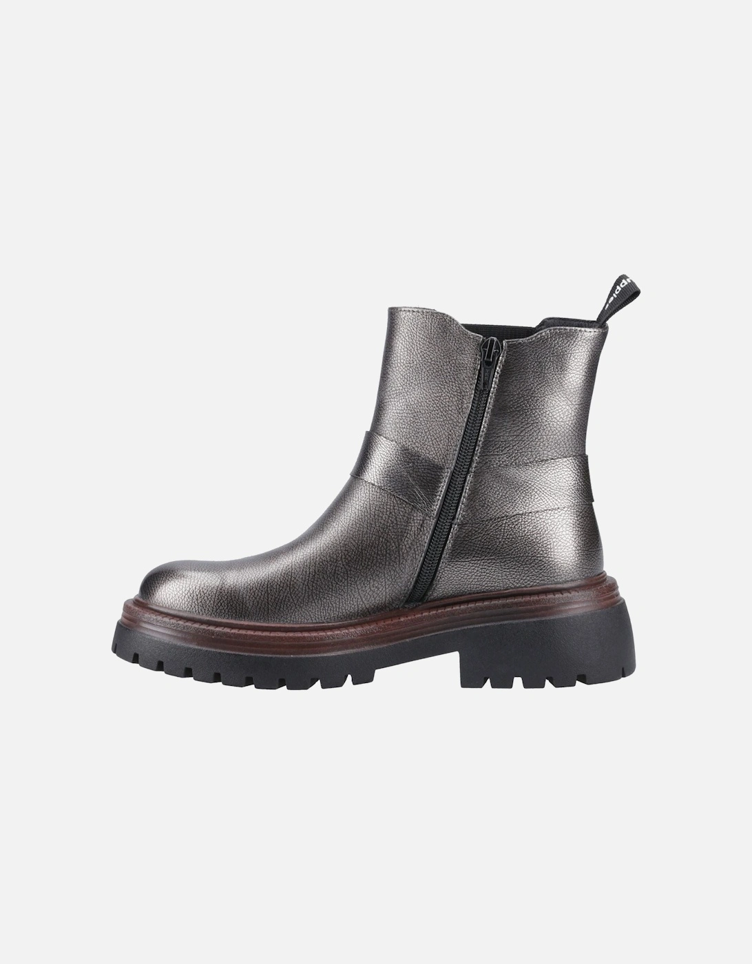Raye Leather Women's Pewter Flat Chelsea Boots