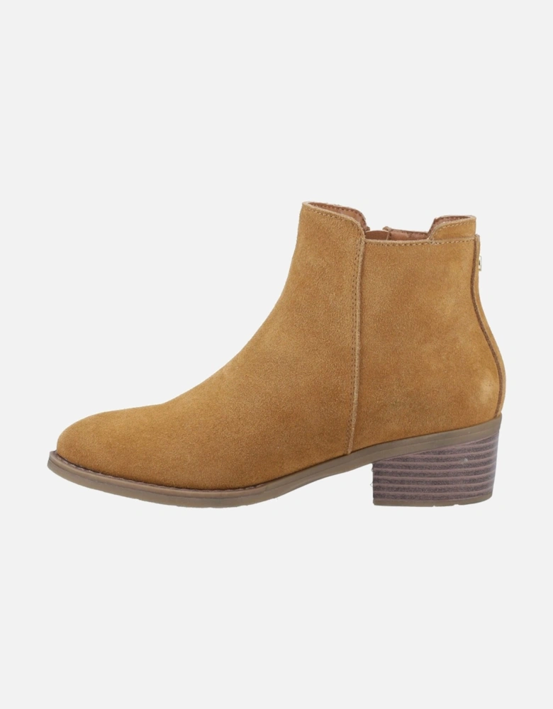 Ingrid Suede Women's Tan Heeled Ankle Boots