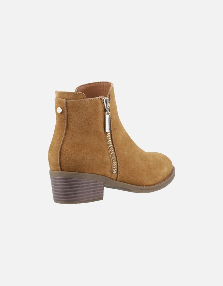 Ingrid Suede Women's Tan Heeled Ankle Boots