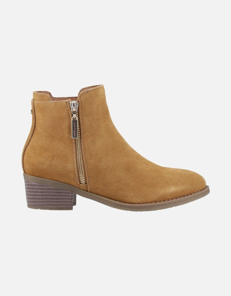 Ingrid Suede Women's Tan Heeled Ankle Boots
