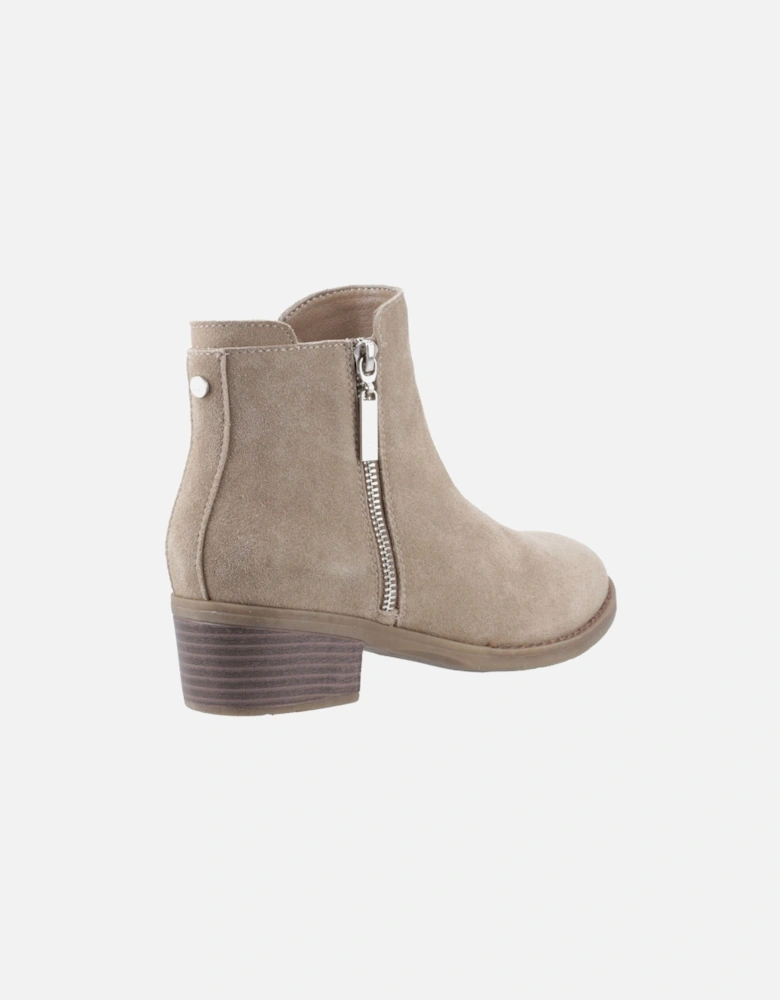 Ingrid Suede Women's Taupe Heeled Ankle Boots