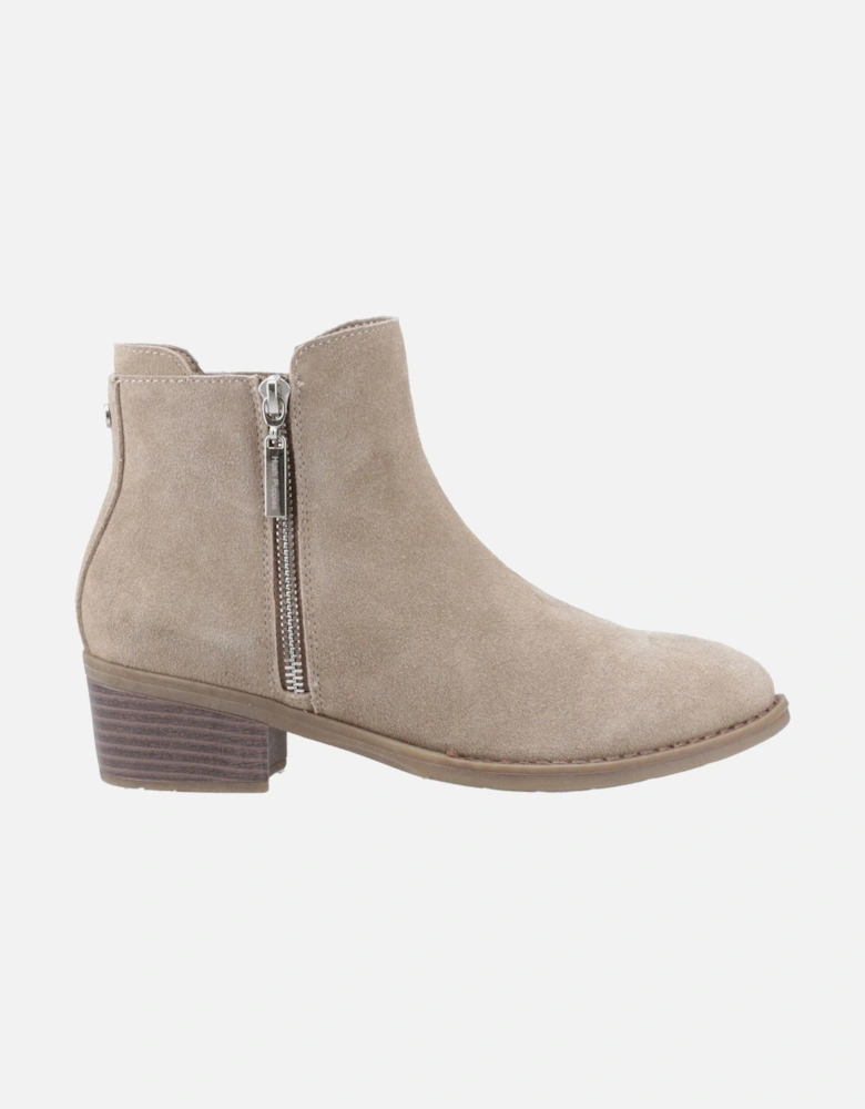 Ingrid Suede Women's Taupe Heeled Ankle Boots