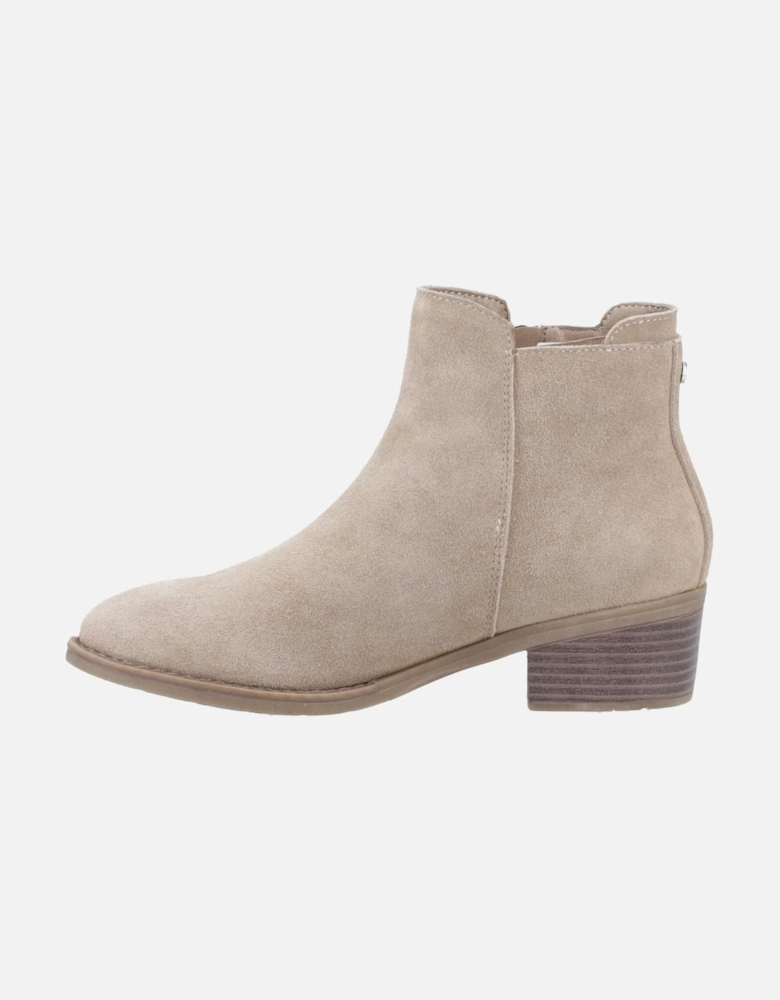 Ingrid Suede Women's Taupe Heeled Ankle Boots