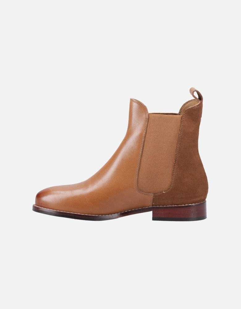 Colette Leather Women's Tan Flat Chelsea Boots