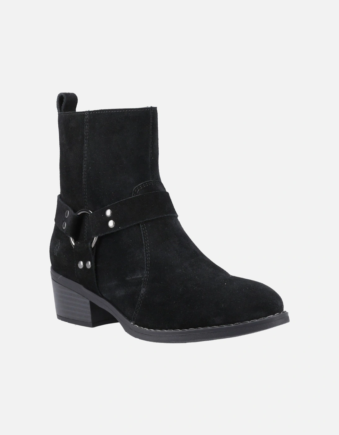 Hush Puppies Women's Black Iria Suede Heeled Ankle Boots - Size 3
