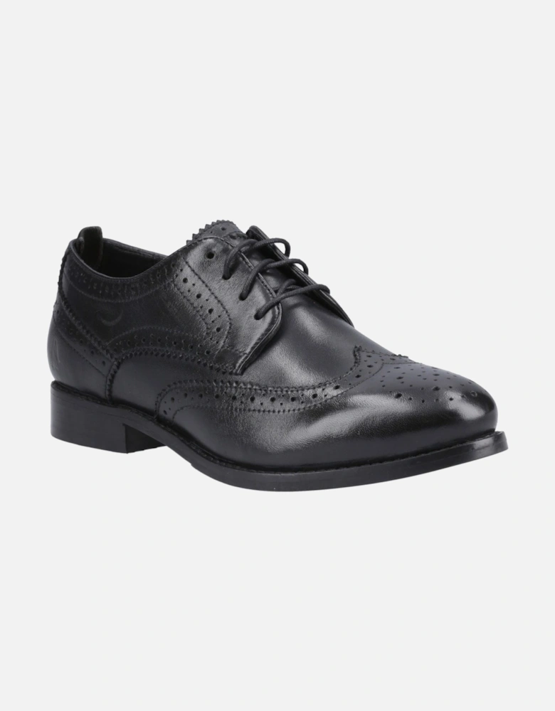 Natalia Leather Women's Black/Black Brogues Shoes