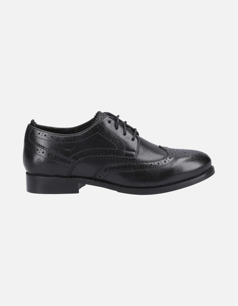 Natalia Leather Women's Black/Black Brogues Shoes