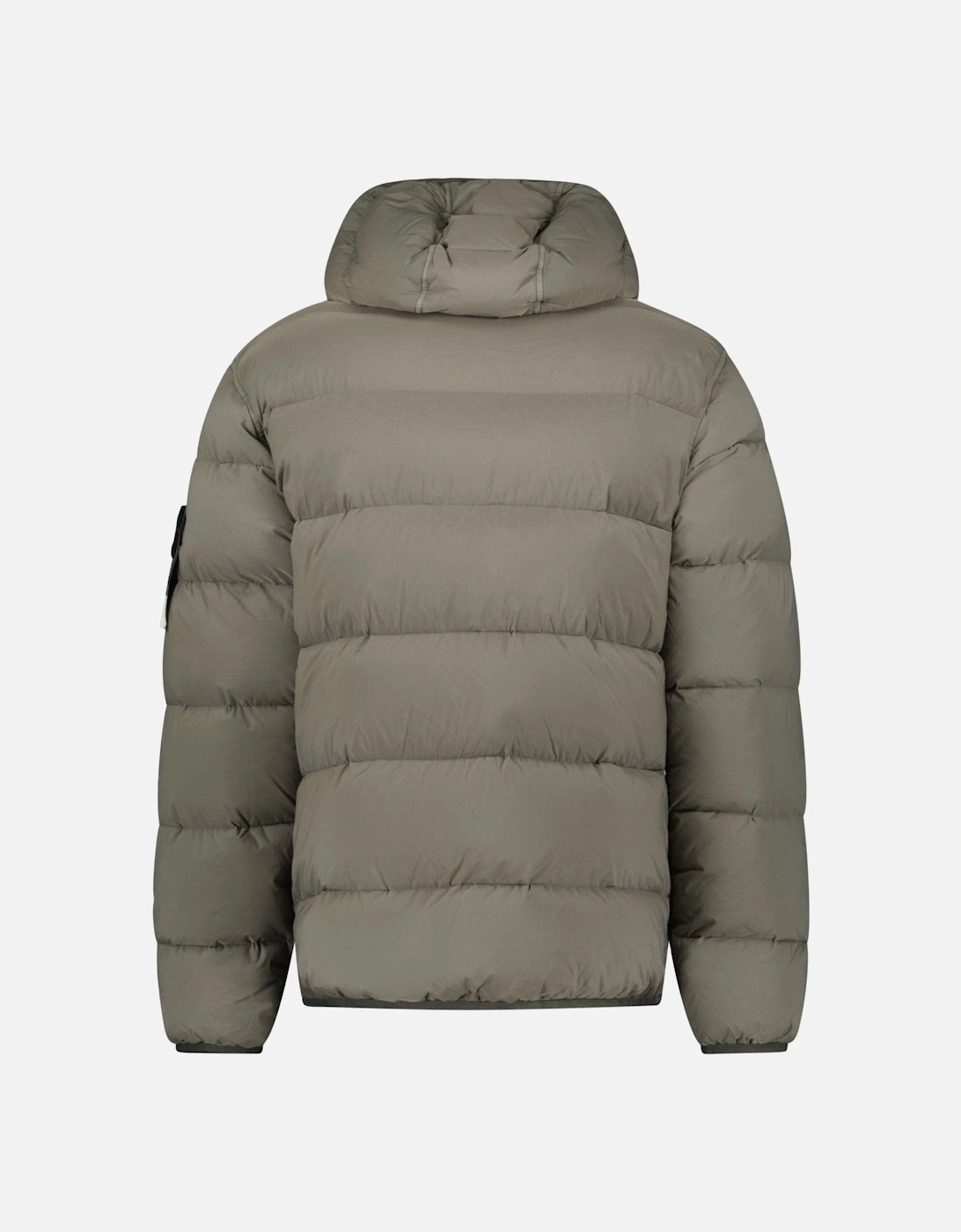 Hooded Puffer Jacket In Seamless Tunnel Nylon Walnut Brown