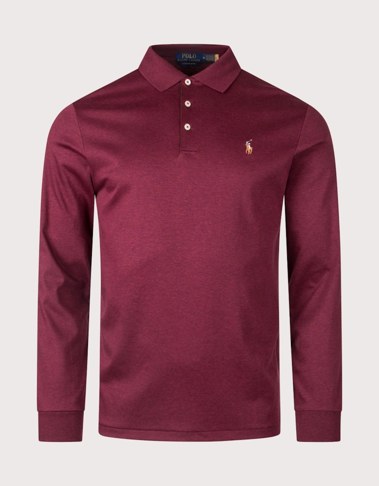 Custom Slim Fit Long Sleeve Soft Cotton Polo Shirt