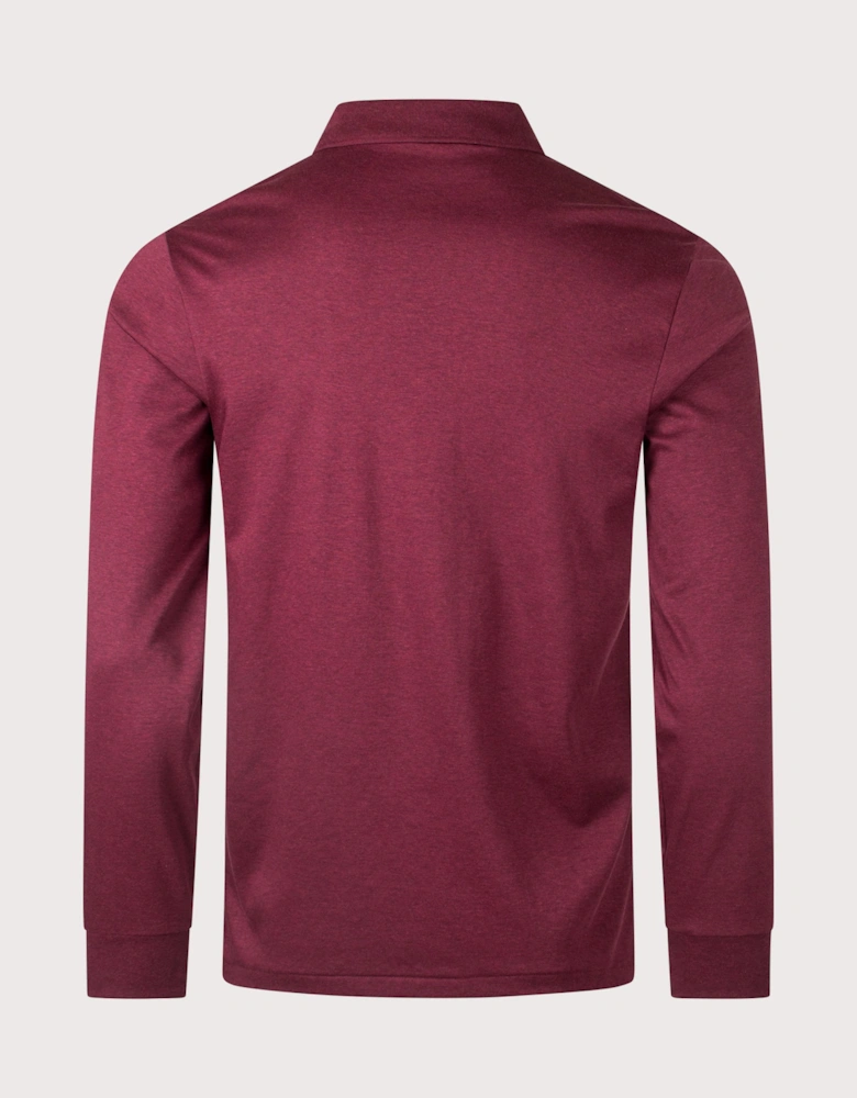 Custom Slim Fit Long Sleeve Soft Cotton Polo Shirt