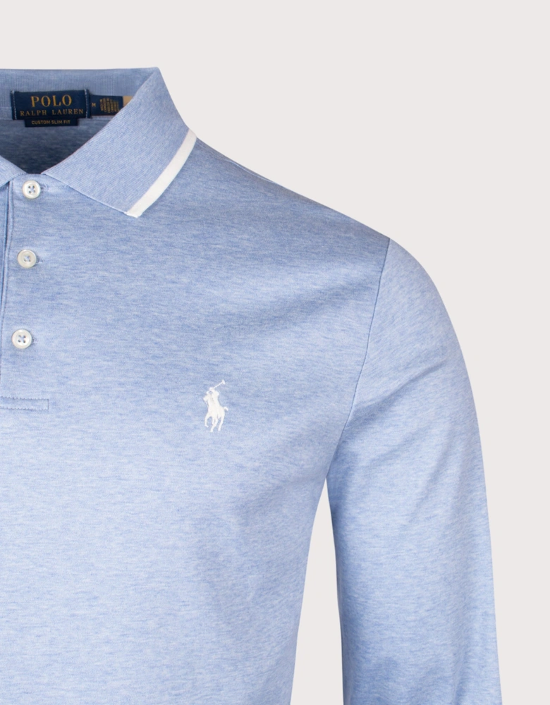 Custom Slim Fit Long Sleeve Polo Shirt