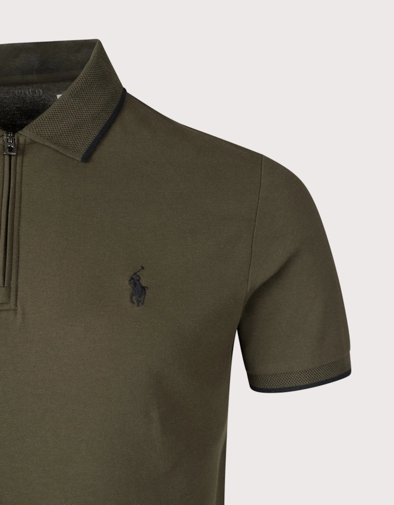 Custom Slim Fit Stretch Oxford Mesh Polo Shirt