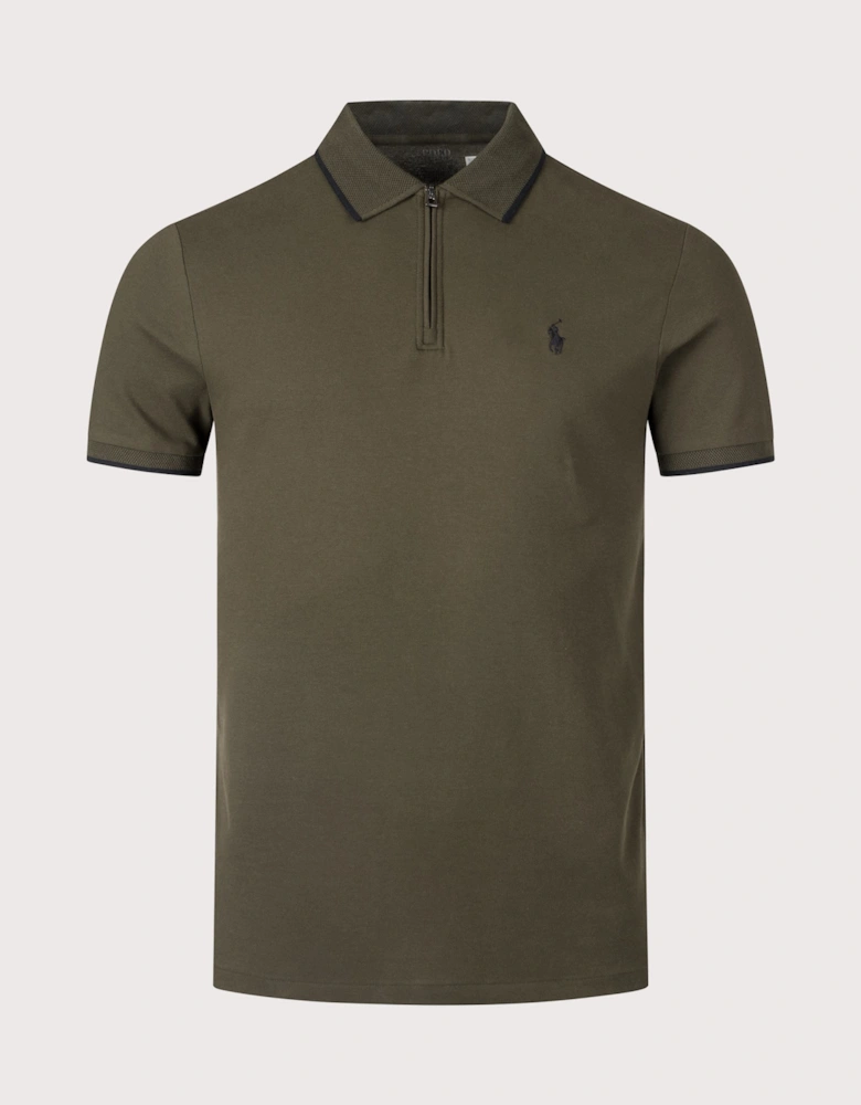 Custom Slim Fit Stretch Oxford Mesh Polo Shirt