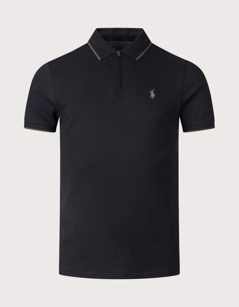 Custom Slim Fit Stretch Oxford Mesh Polo Shirt