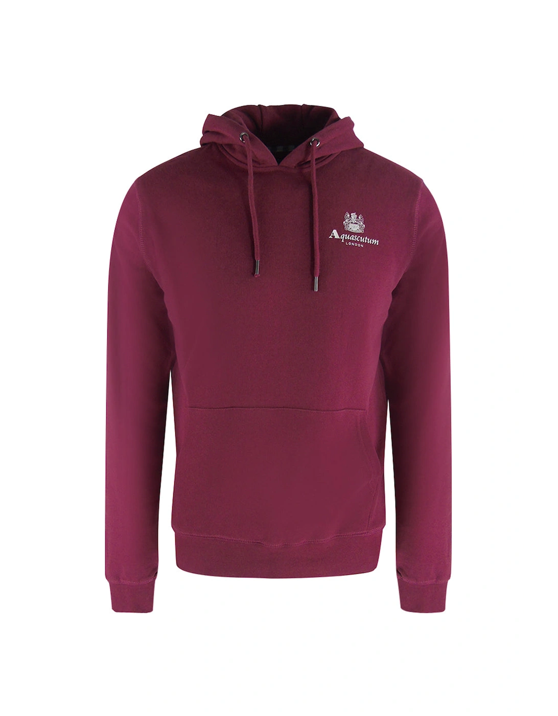 Aquascutum Men's Red Active Logo Burgundy Hoodie - : 38 M