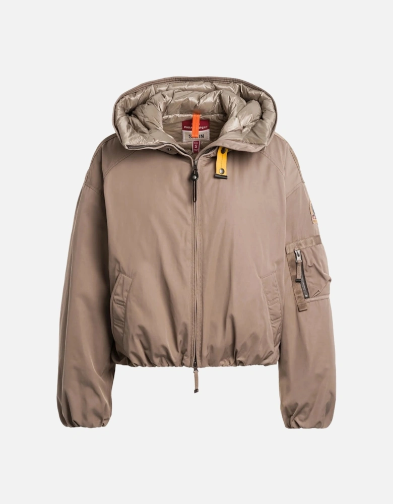 Naadz Atmosphere Light Brown Oversized Brown Bomber Jacket