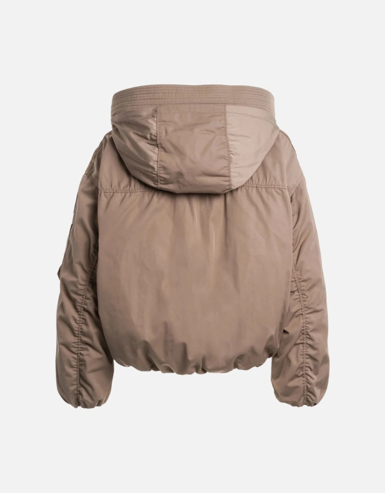 Naadz Atmosphere Light Brown Oversized Brown Bomber Jacket