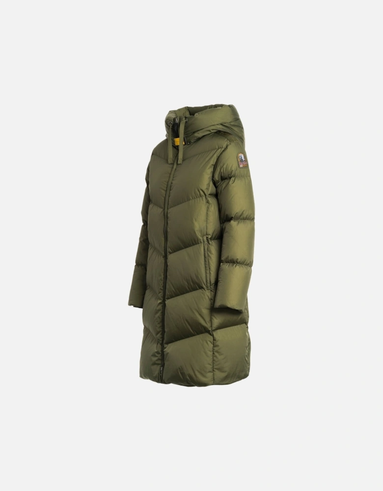 Rindou Rosemary Green Long Hooded Down Jacket