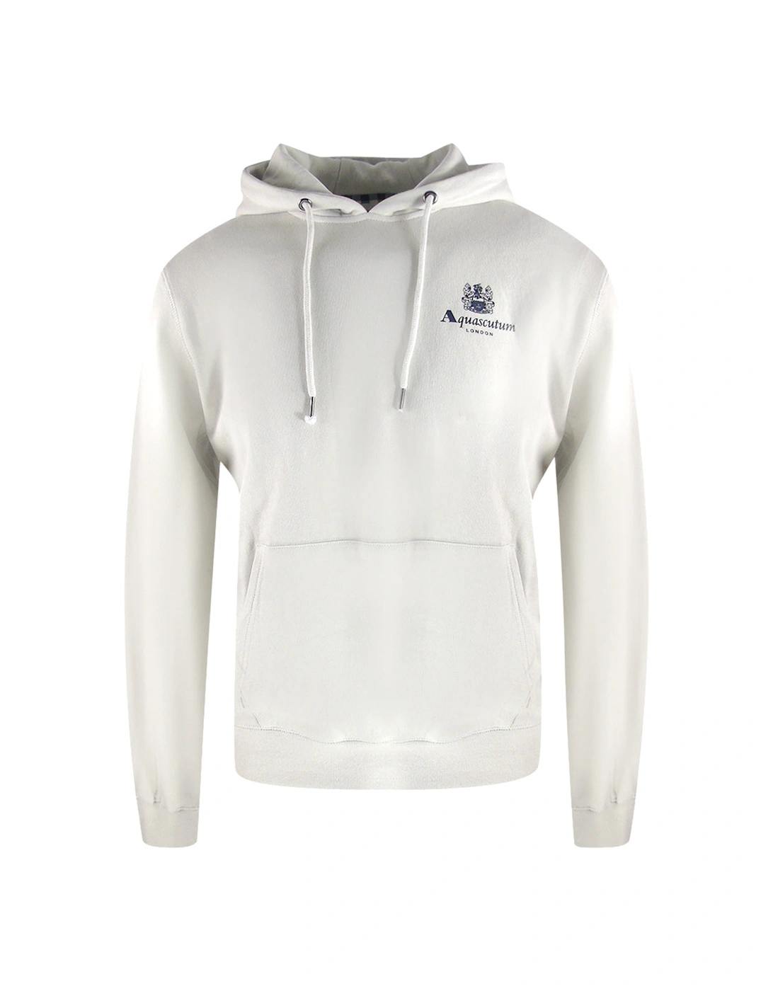 Aquascutum Men's White Active Logo Antartica Hoodie - : 38 M