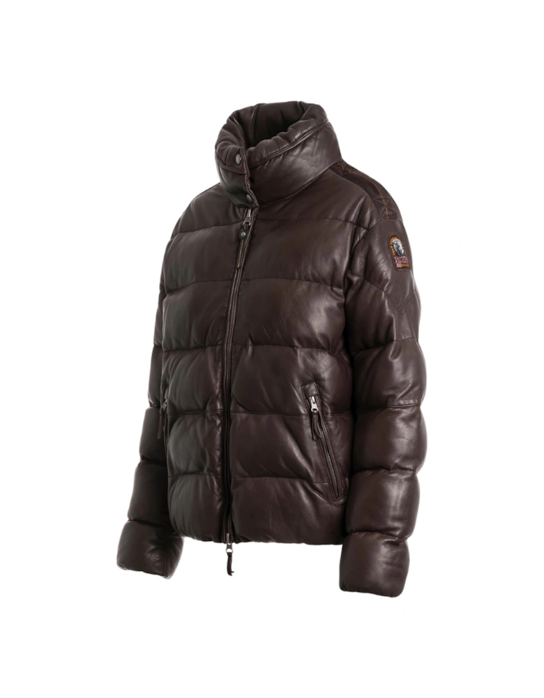Pia Leather Obsidian Dark brown Padded Leather Jacket