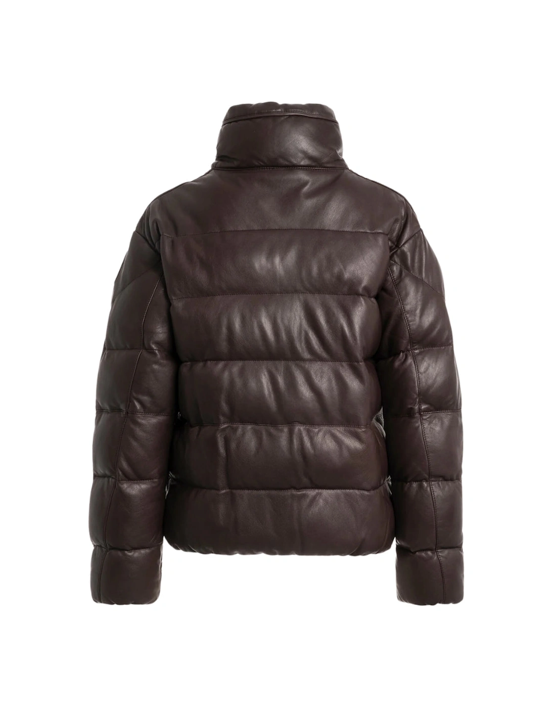 Pia Leather Obsidian Dark brown Padded Leather Jacket