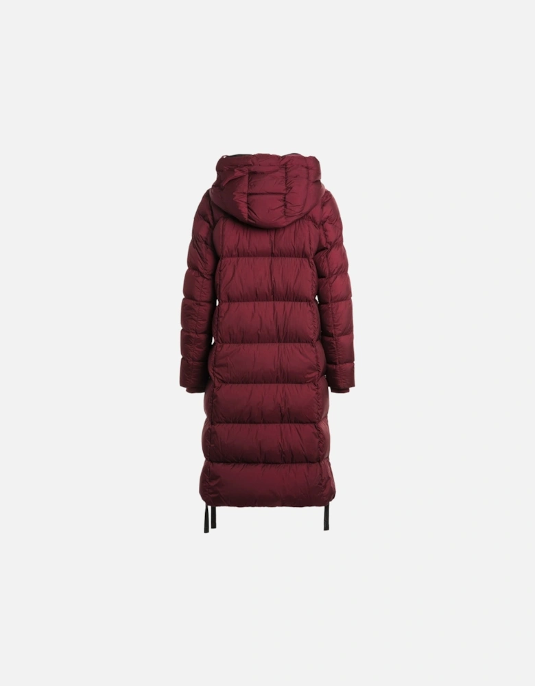 Panda Amarone Burgundy Long Hooded Down Jacket