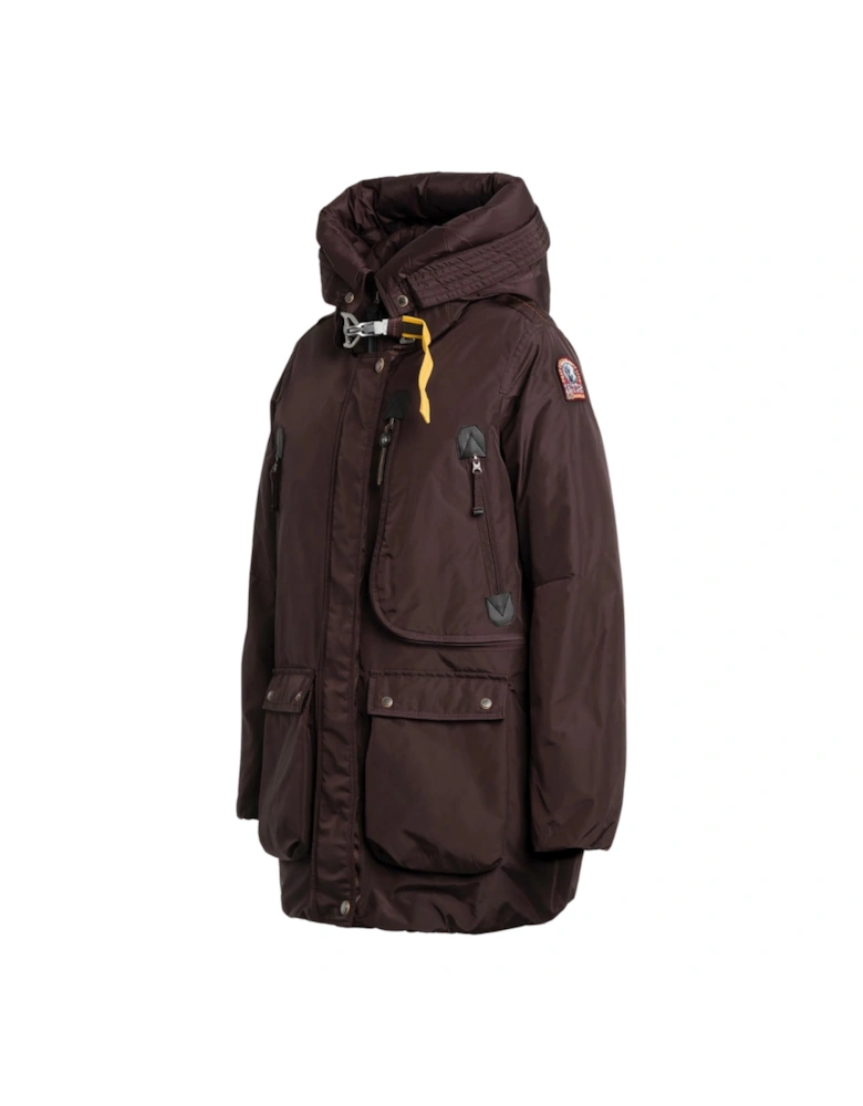 Maud Obsidian Dark Brown Long Down Jacket