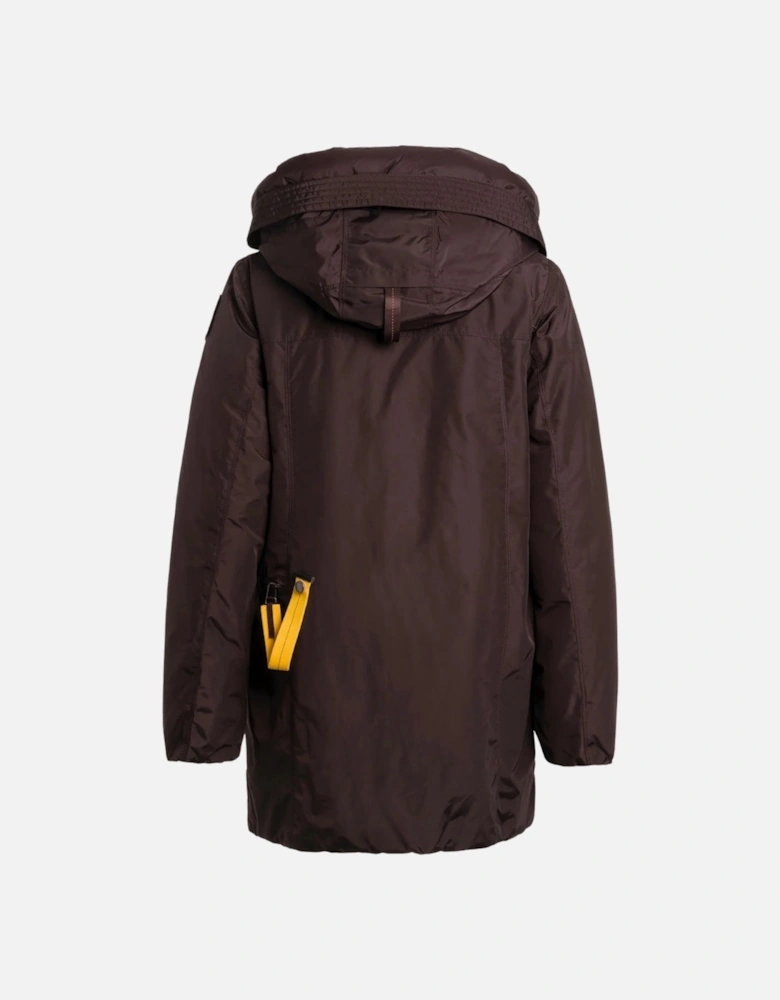 Maud Obsidian Dark Brown Long Down Jacket