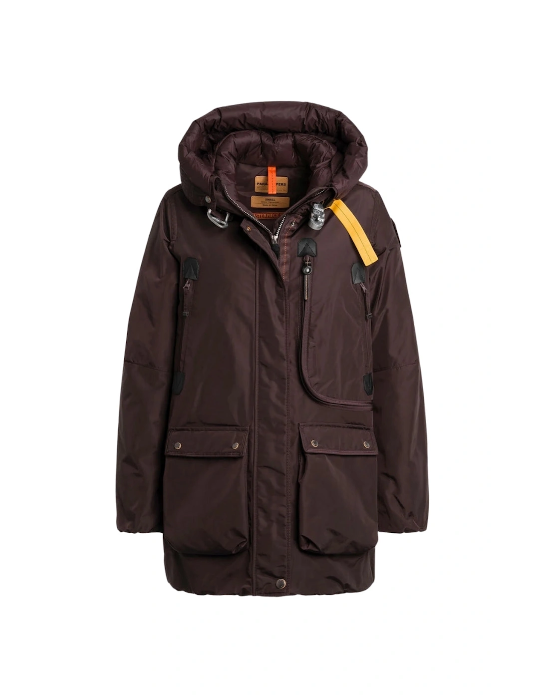 Maud Obsidian Dark Brown Long Down Jacket, 4 of 3