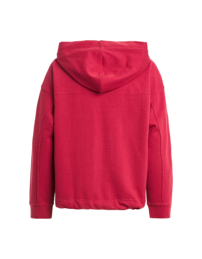 May Cerise Red Oversized Zip-Up Hoodie
