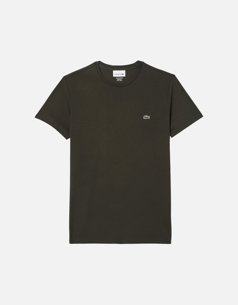 Cotton Pima Crew Neck T-Shirt Dark Brown