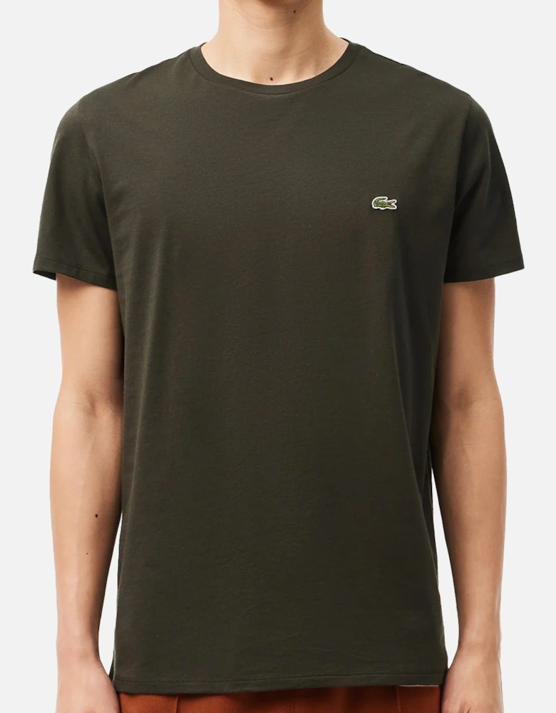 Cotton Pima Crew Neck T-Shirt Dark Brown