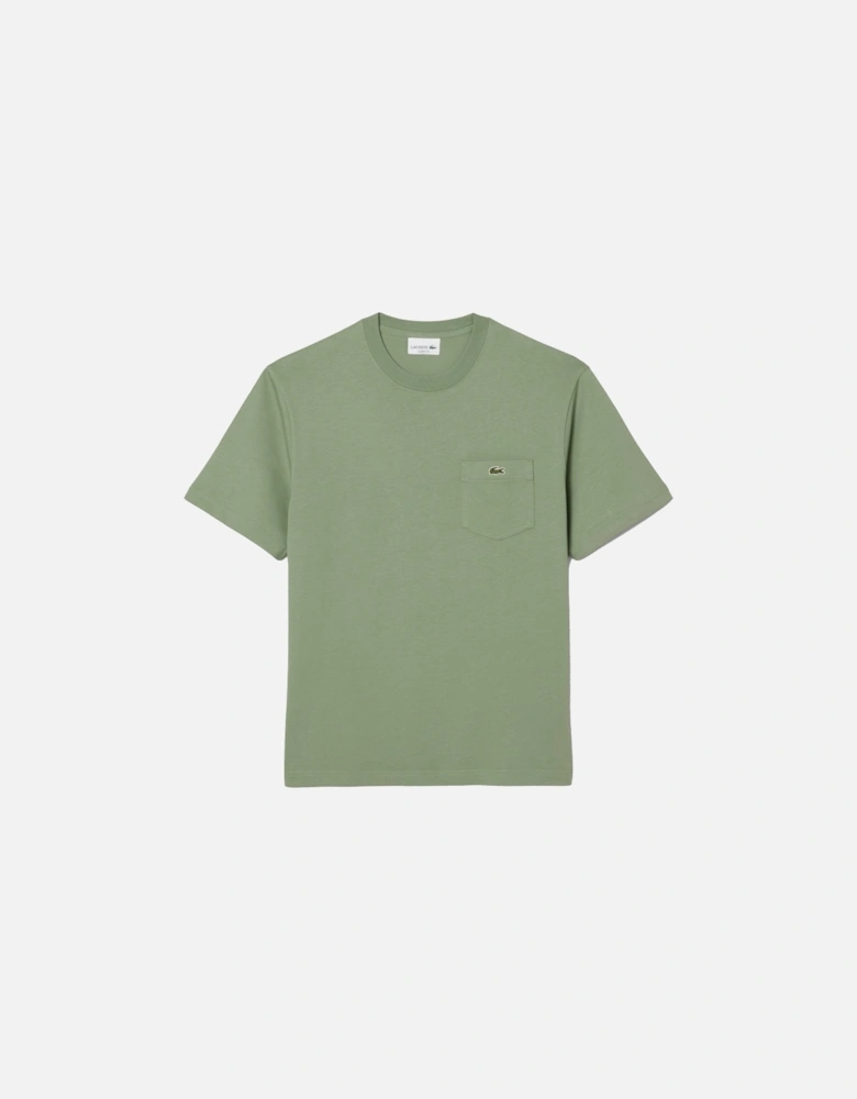 Chest Pocket Cotton T-Shirt Pastel Green