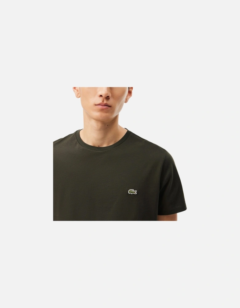 Cotton Pima Crew Neck T-Shirt Dark Brown