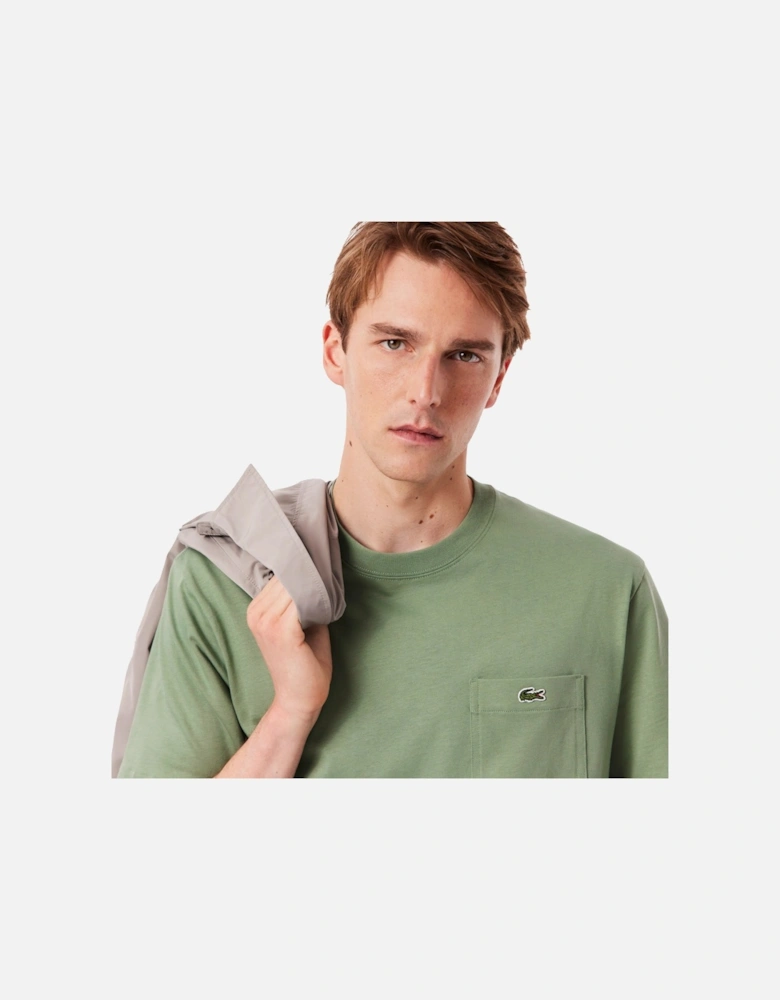 Chest Pocket Cotton T-Shirt Pastel Green