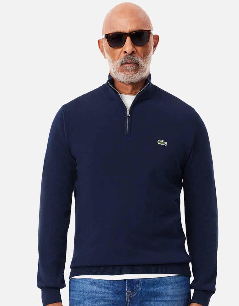 Quarter Zip Knit Sweater Navy