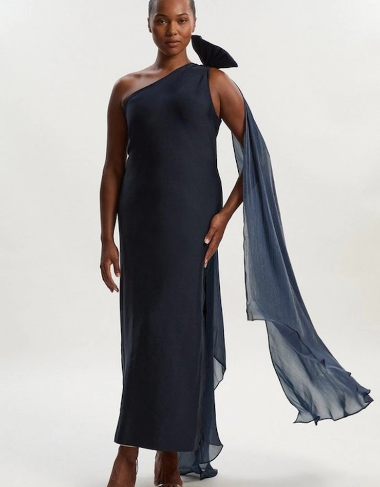 Plus Size Bandage Figure Form Knit Tassel Sleeve Detail Maxi Dress