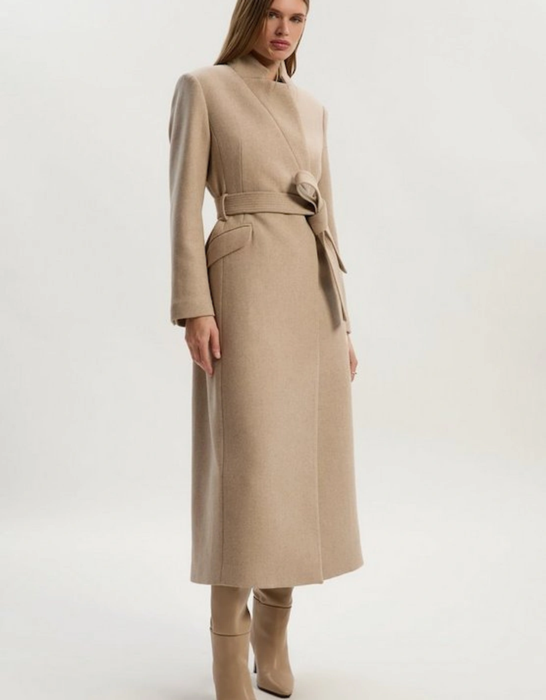 Wool Investment Notch Neck Tailored Maxi Coat, 2 of 1