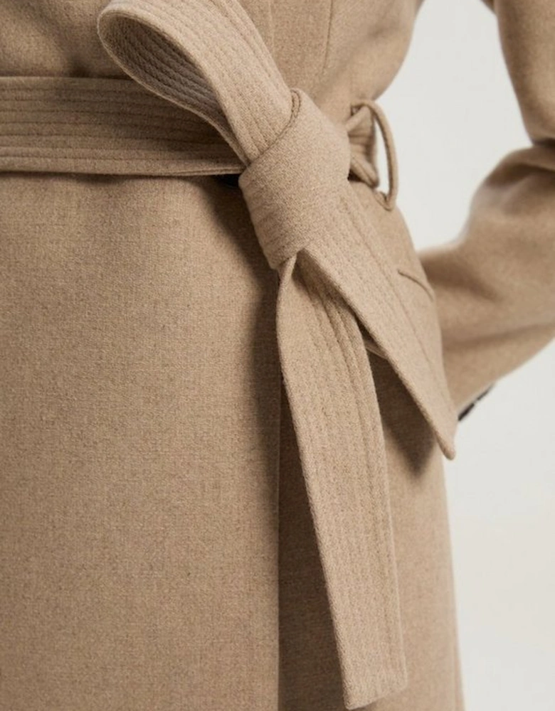 Wool Investment Notch Neck Tailored Maxi Coat