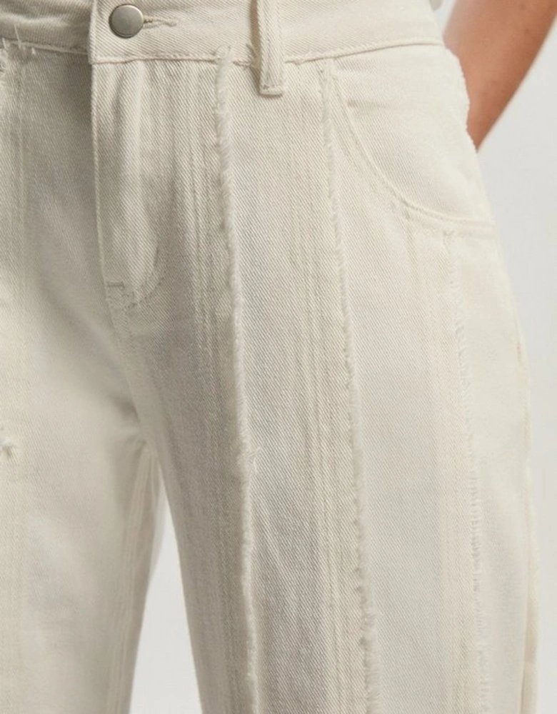 Denim Tassel Detail Wide Leg Jeans