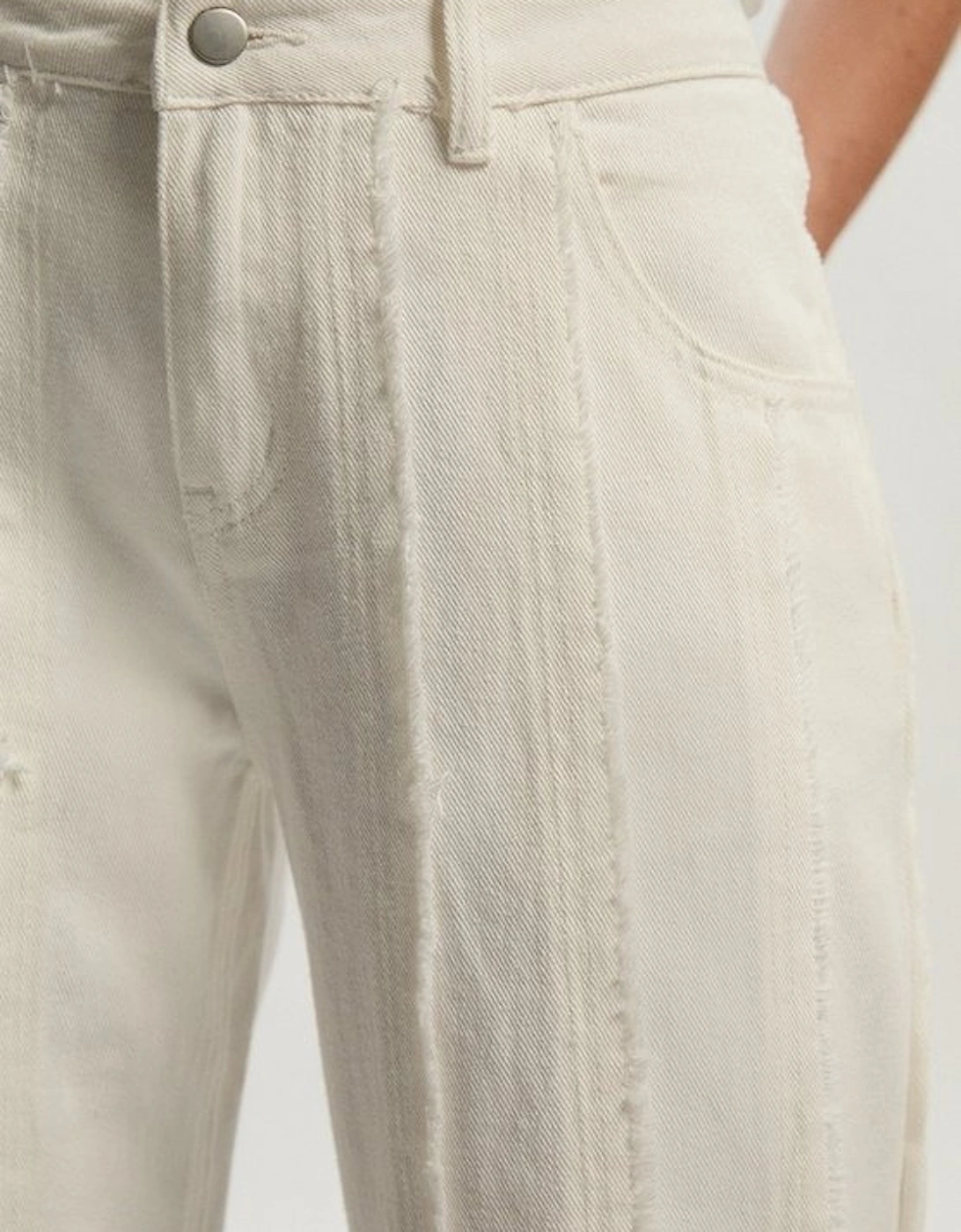 Denim Tassel Detail Wide Leg Jeans