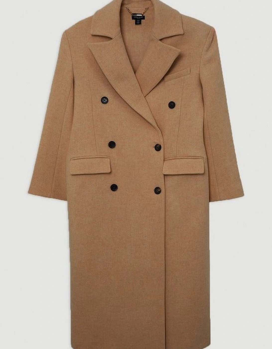 Wool Double Breasted Tailored Maxi Coat