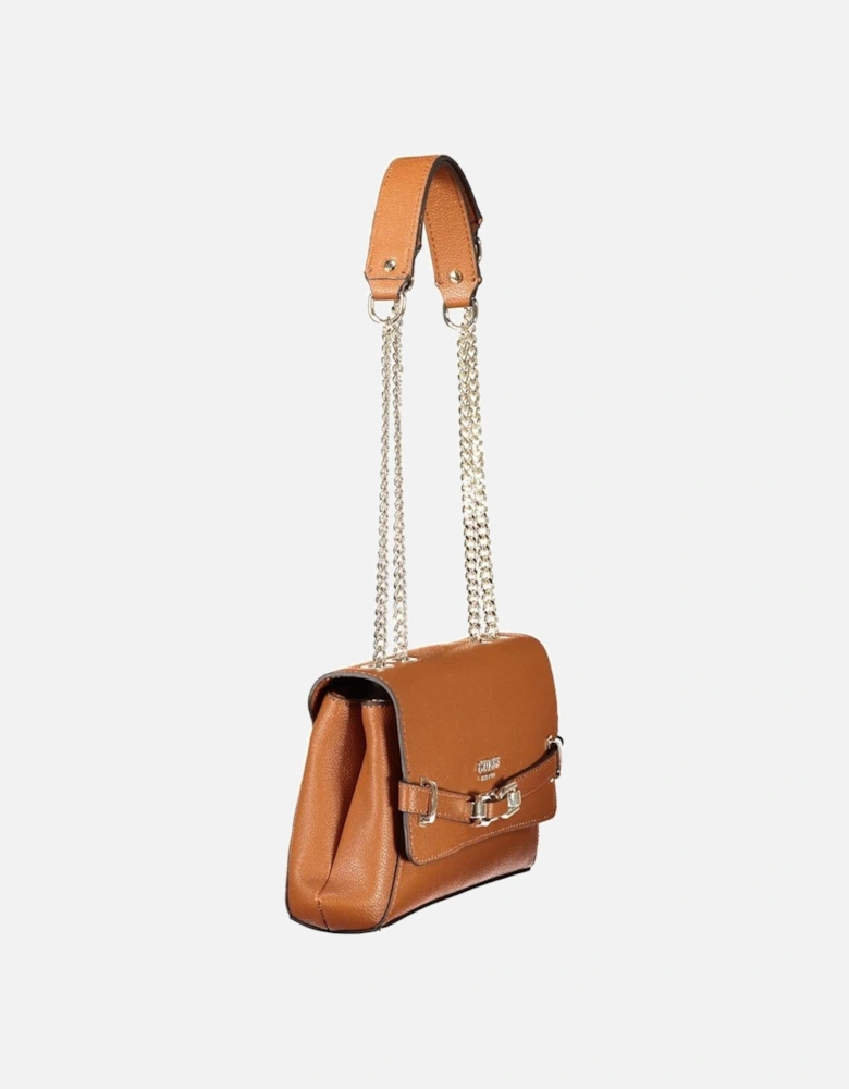 Dual Chain Shoulder Handle Handbag with Zip Closure Women - Brown