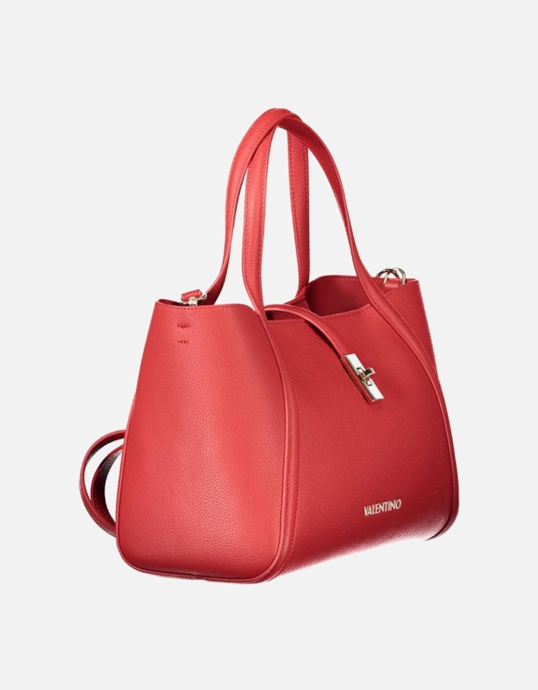 Elegant Handbag with Adjustable Strap and Removable Pouch Women - Red