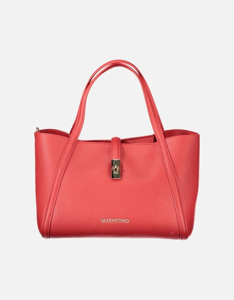Elegant Handbag with Adjustable Strap and Removable Pouch Women - Red