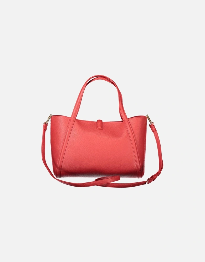 Elegant Handbag with Adjustable Strap and Removable Pouch Women - Red