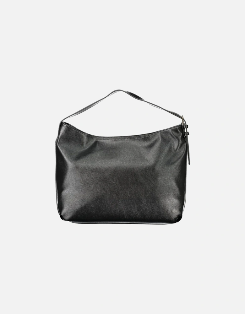 Adjustable Shoulder Handle Handbag with Zip Closure Women - Black