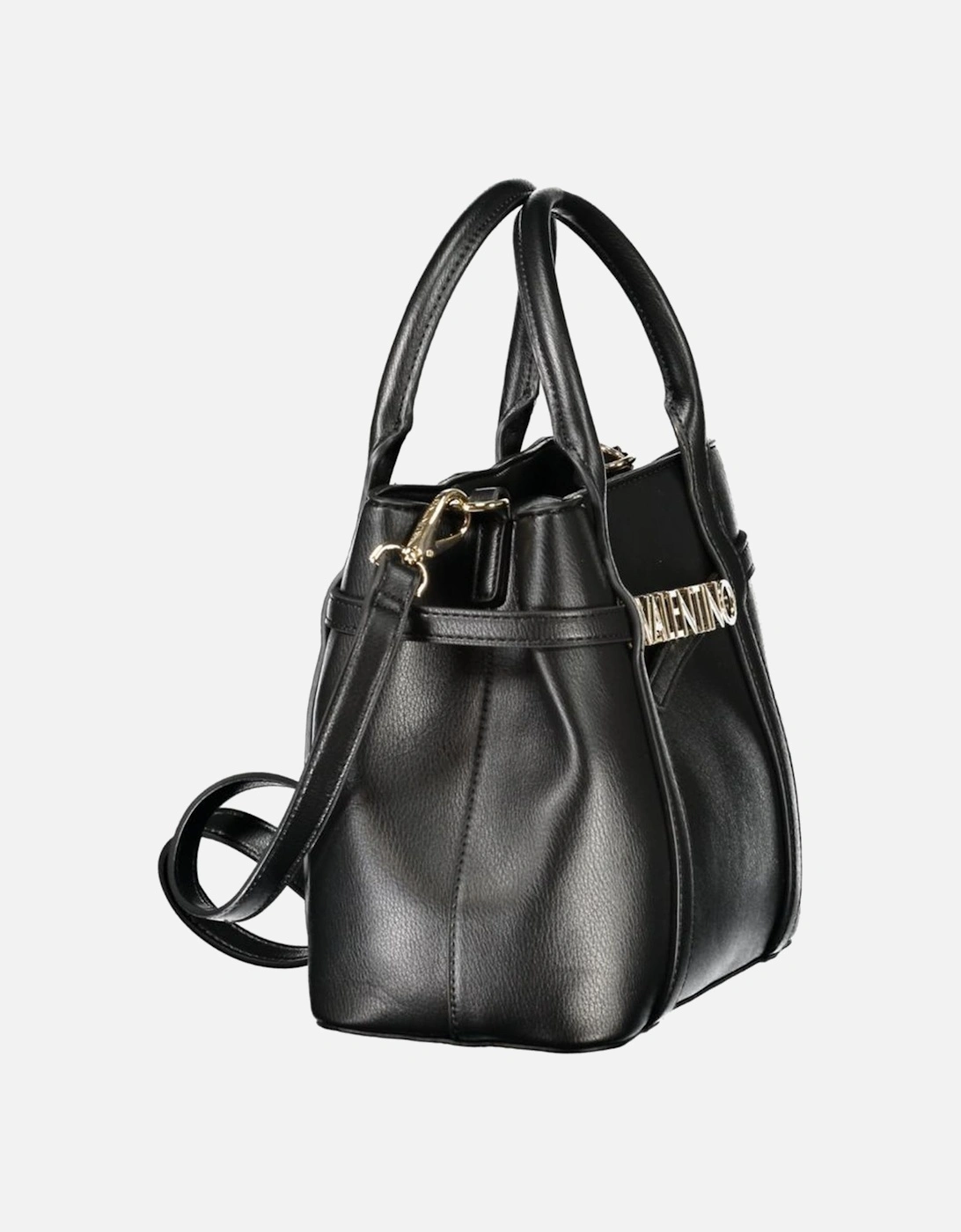Structured Handbag with Twin Handles and Shoulder Strap Women - Black